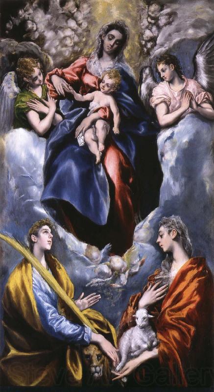 El Greco Madonna and Child with St Martina and St Agnes Spain oil painting art